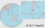 Gray Location Map of the area around 6° 38' 39" S, 119° 55' 30" E