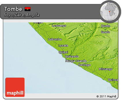 Physical Panoramic Map of Tombe