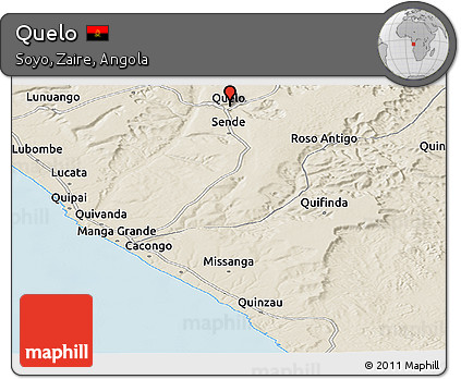 Shaded Relief Panoramic Map of Quelo
