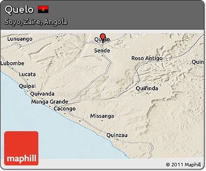Shaded Relief Panoramic Map of Quelo