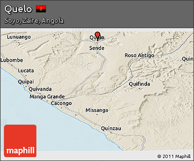 Shaded Relief Panoramic Map of Quelo