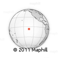 Outline Map of the Area around 6° 38' 39" S, 134° 13' 29" W, rectangular outline