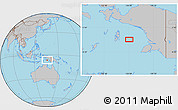 Gray Location Map of the area around 6° 38' 39" S, 136° 4' 29" E