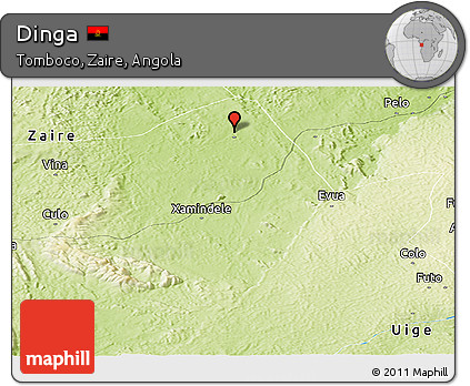 Physical Panoramic Map of Dinga