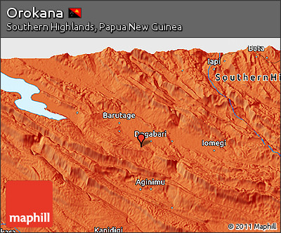 Political 3D Map of Orokana