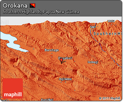 Political 3D Map of Orokana