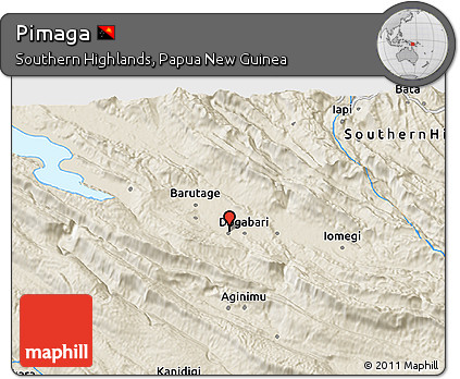 Shaded Relief 3D Map of Pimaga