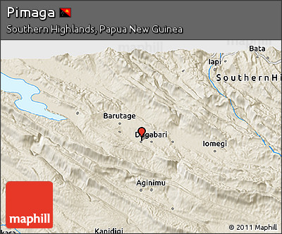 Shaded Relief 3D Map of Pimaga