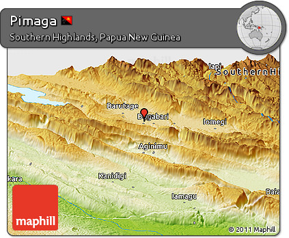 Physical Panoramic Map of Pimaga