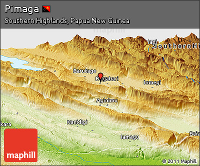 Physical Panoramic Map of Pimaga