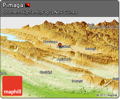 Physical Panoramic Map of Pimaga