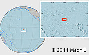 Gray Location Map of the area around 6° 38' 39" S, 144° 25' 30" W, hill shading