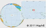 Political Location Map of the area around 6° 38' 39" S, 144° 25' 30" W