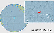 Savanna Style Location Map of the area around 6° 38' 39" S, 144° 25' 30" W, hill shading