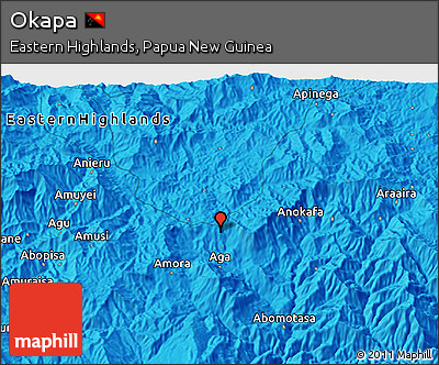 Political 3D Map of Okapa
