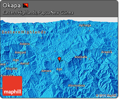 Political 3D Map of Okapa