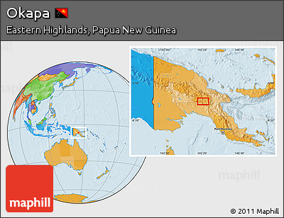 Political Location Map of Okapa