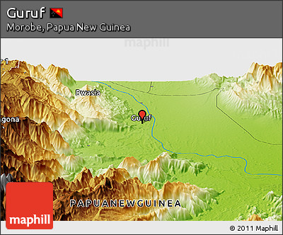 Physical Panoramic Map of Guruf