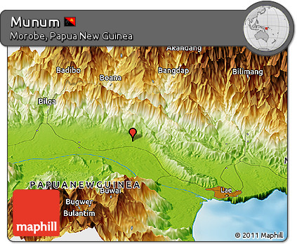 Physical Panoramic Map of Munum