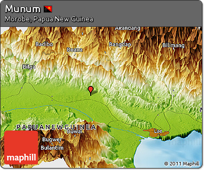 Physical Panoramic Map of Munum