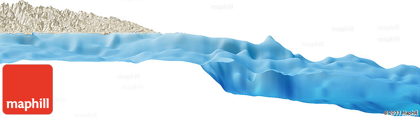 Shaded Relief Horizon Map of Finschhafen