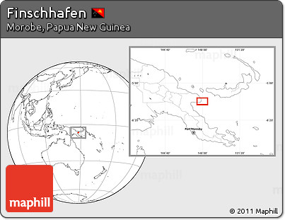 Blank Location Map of Finschhafen