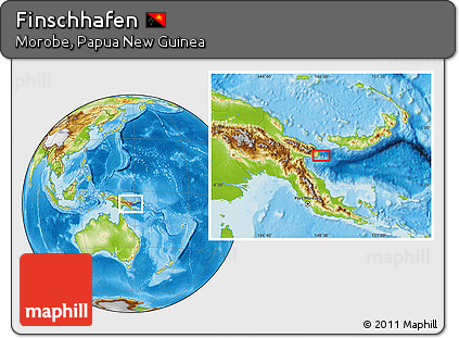 Physical Location Map of Finschhafen