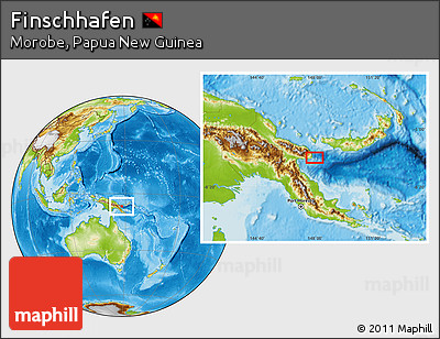 Physical Location Map of Finschhafen