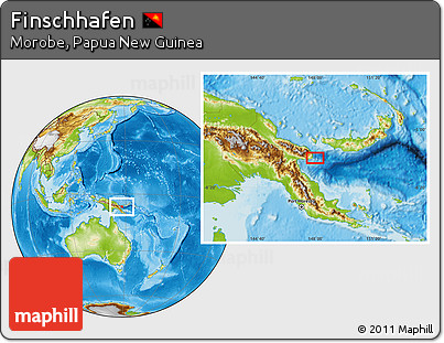 Physical Location Map of Finschhafen