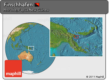 Satellite Location Map of Finschhafen