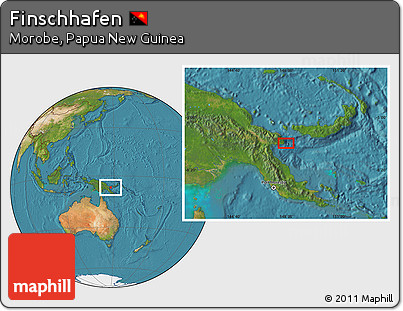 Satellite Location Map of Finschhafen