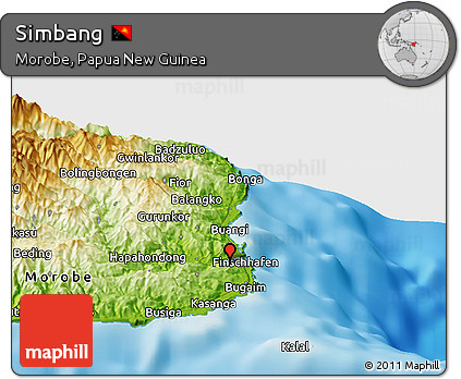 Physical Panoramic Map of Simbang