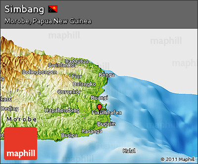 Physical Panoramic Map of Simbang