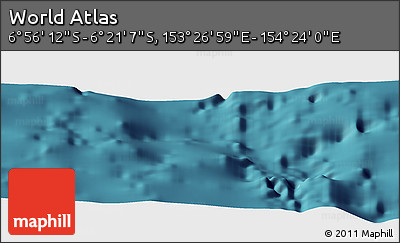 Satellite Panoramic Map of the Area around 6° 38' 39" S, 153° 55' 30" E