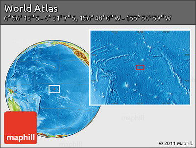 Physical Location Map of the Area around 6° 38' 39" S, 156° 19' 29" W