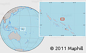Gray Location Map of the area around 6° 38' 39" S, 159° 1' 30" E