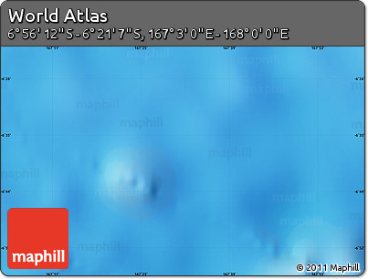 Shaded Relief Map of the Area around 6° 38' 39" S, 167° 31' 30" E