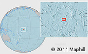 Gray Location Map of the area around 6° 38' 39" S, 167° 22' 30" W, hill shading