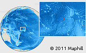 Shaded Relief Location Map of the area around 6° 38' 39" S, 167° 22' 30" W