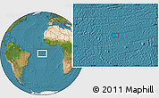Satellite Location Map of the area around 6° 38' 39" S, 18° 37' 30" W