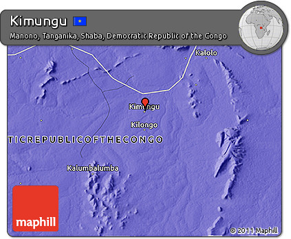 Political 3D Map of Kimungu
