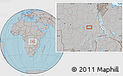 Gray Location Map of Luala, hill shading
