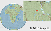 Savanna Style Location Map of Luala, hill shading