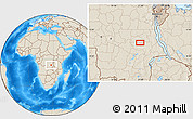 Shaded Relief Location Map of Luala