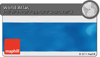 Shaded Relief Panoramic Map of the Area around 6° 38' 39" S, 27° 7' 30" W