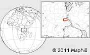 Blank Location Map of the area around 6° 38' 39" S, 28° 58' 30" E