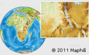 Physical Location Map of the area around 6° 38' 39" S, 28° 58' 30" E