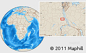 Shaded Relief Location Map of the area around 6° 38' 39" S, 28° 58' 30" E