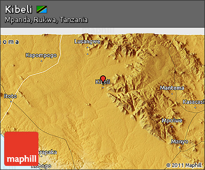 Physical 3D Map of Kibeli