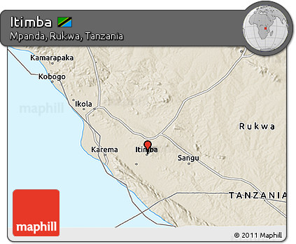 Shaded Relief 3D Map of Itimba